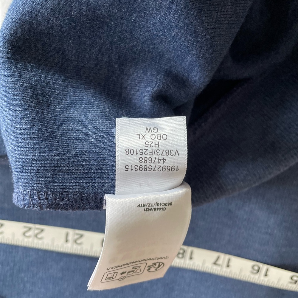 Lands' End Bedford Rib Men's Quarter-Zip Pullover Sweater Denim Heather Size XL - Picture 7 of 11